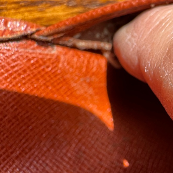 LOUIS VUITTON VINTAGE ELISE TRIFOLD COGNAC BROWN EPI LEATHER WALLET W/COA - Picture 7 of 14